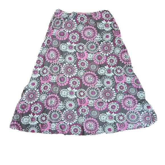 CROFT & BARROW Pink Gray Geometric A Line Side Zip Skirt Womens Size 6 - Picture 6 of 6